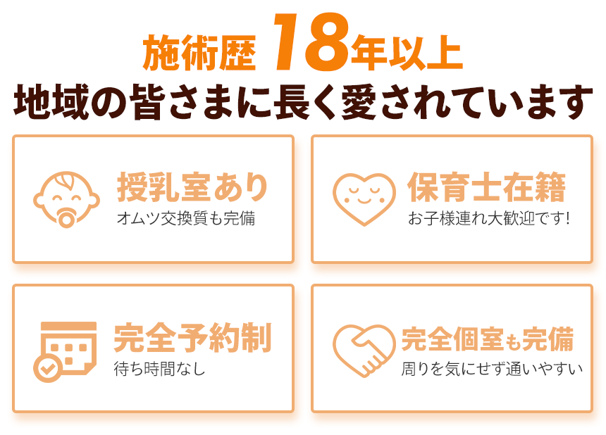 施術歴18年以上地域の皆さまに長く愛されています